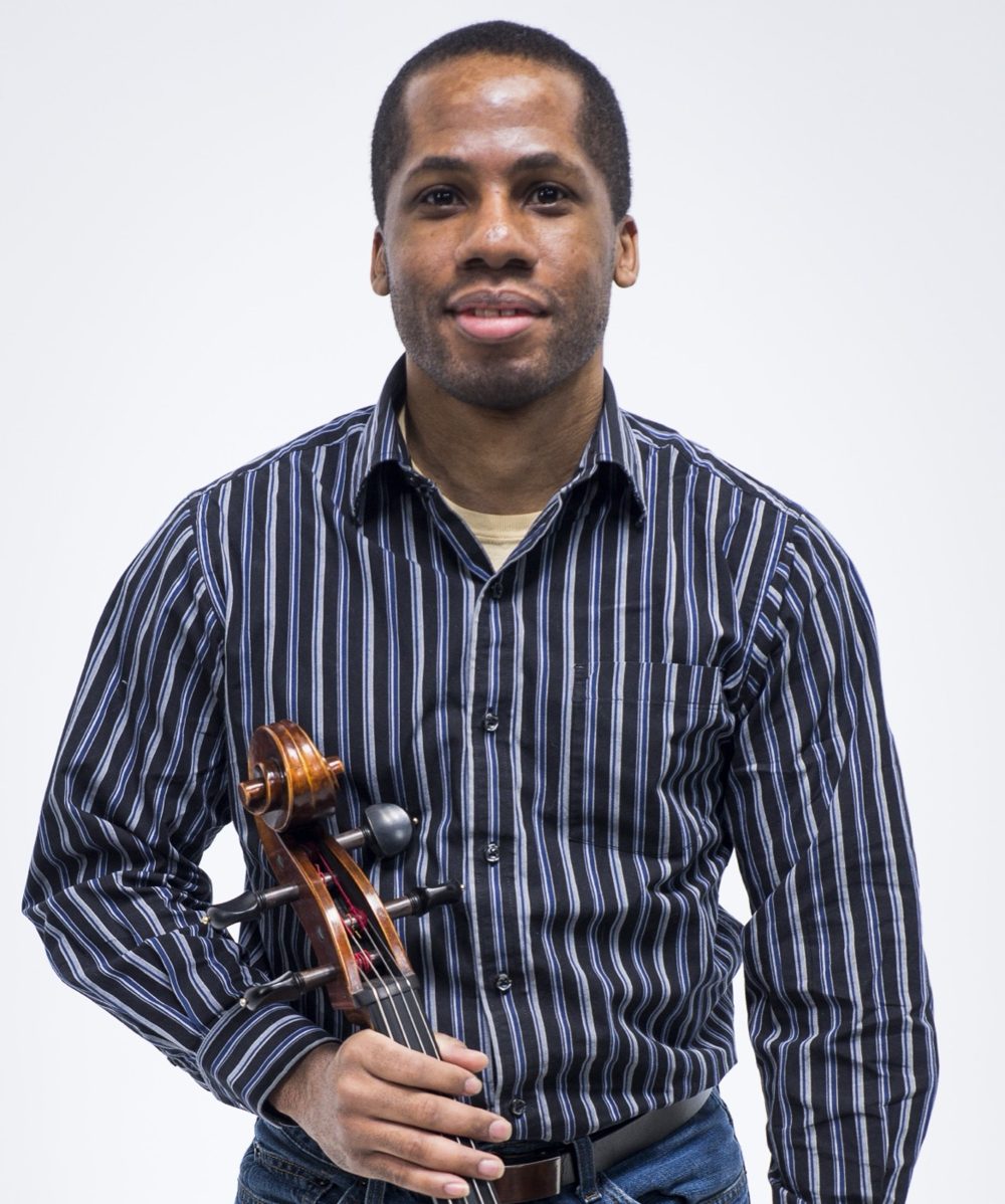 Andrew Osano with his cello